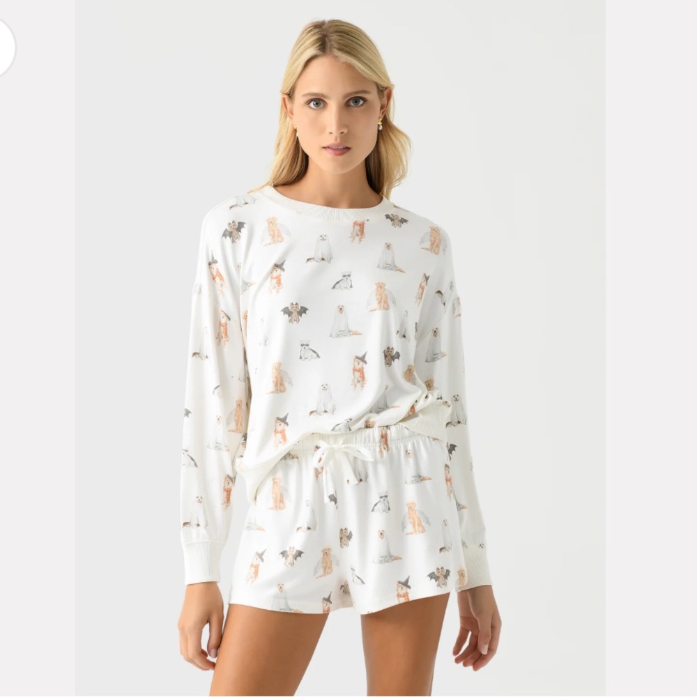 Z Supply White Animal Print Pajama Set